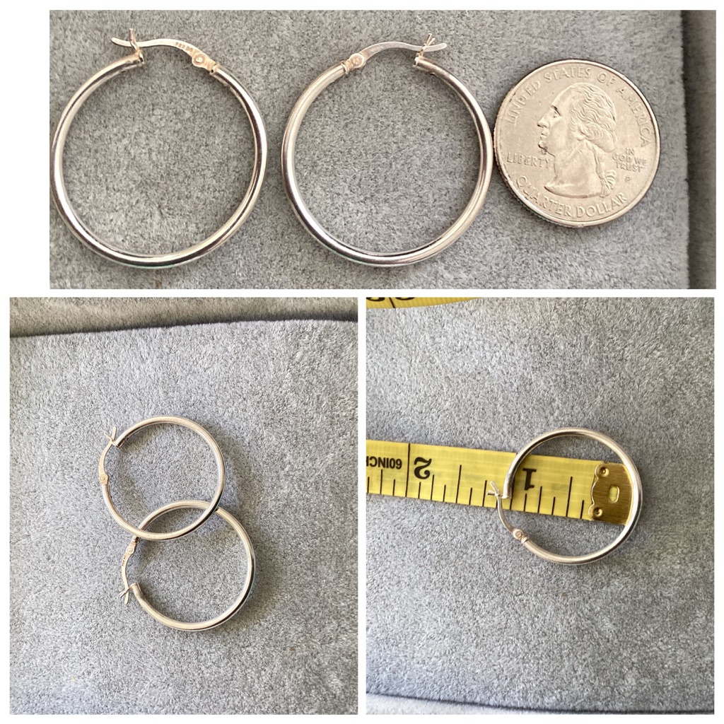Vintage Sterling Silver Hoop Earrings